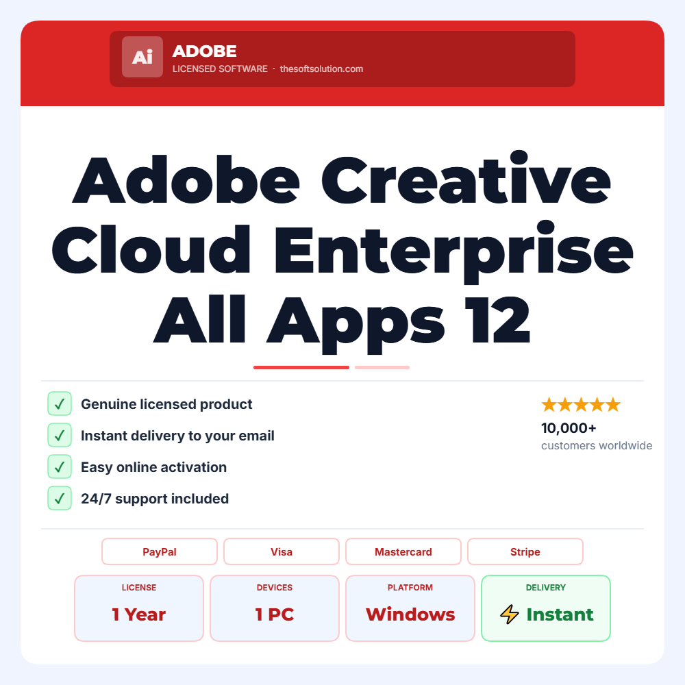 Buy Adobe Creative Cloud Enterprise All Apps 12 Months Subscription – Genuine License | The Soft Solution