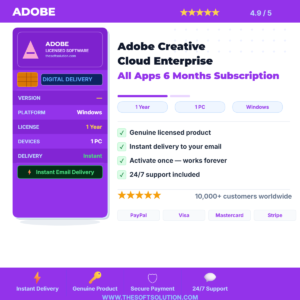 Buy Adobe Creative Cloud Enterprise All Apps 6 Months Subscription – Genuine License | The Soft Solution