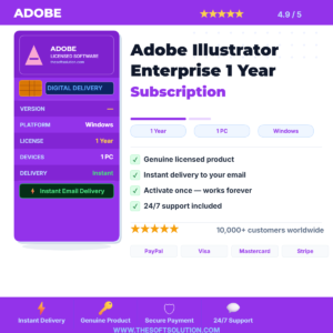 Buy Adobe Illustrator Enterprise 1 Year Subscription – Genuine License | The Soft Solution