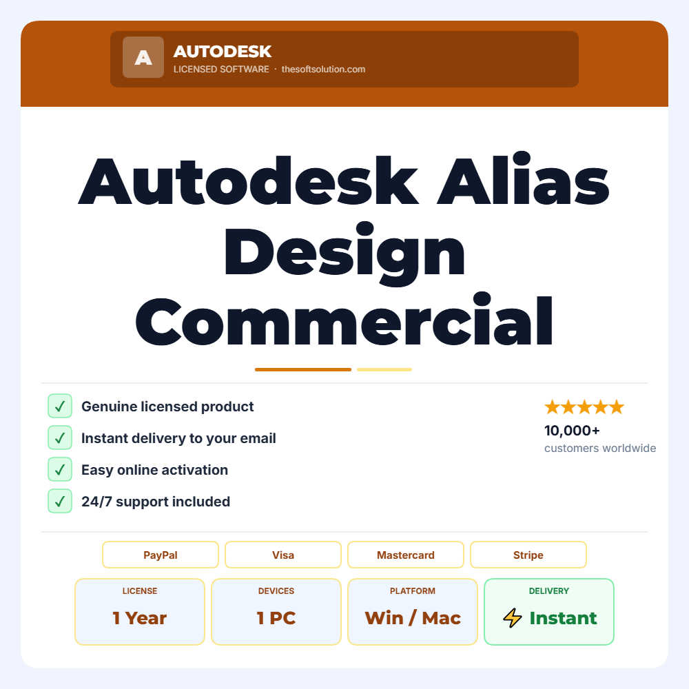 Buy Autodesk Alias Design Commercial – 1 Year Subscription – Genuine License | The Soft Solution
