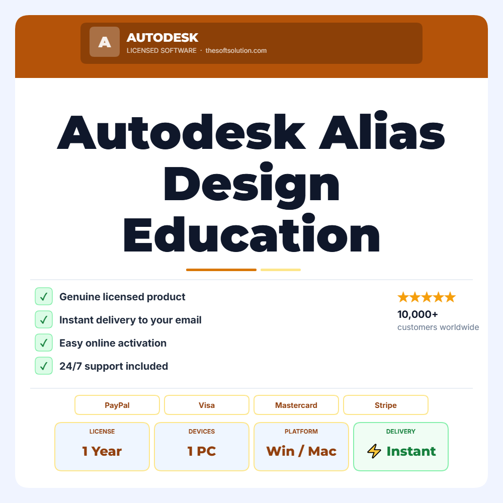 Buy Autodesk Alias Design Education – 1 Year Subscription – Genuine License | The Soft Solution