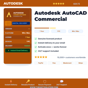 Buy Autodesk AutoCAD Commercial – 1 Year Subscription – Genuine License | The Soft Solution