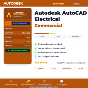 Buy Autodesk AutoCAD Electrical Commercial – 1 Year Subscription – Genuine License | The Soft Solution