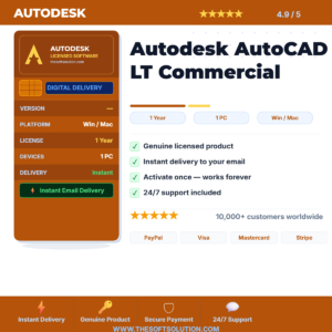 Buy Autodesk AutoCAD LT Commercial – 1 Year Subscription – Genuine License | The Soft Solution