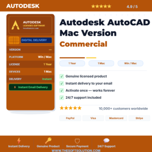 Buy Autodesk AutoCAD Mac Version Commercial – 1 Year Subscription – Genuine License | The Soft Solution