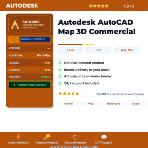 Buy Autodesk AutoCAD Map 3D Commercial – 1 Year Subscription – Genuine License | The Soft Solution