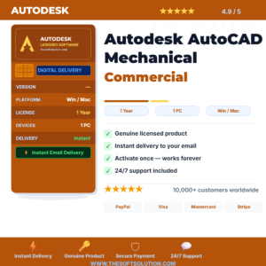 Buy Autodesk AutoCAD Mechanical Commercial – 1 Year Subscription – Genuine License | The Soft Solution
