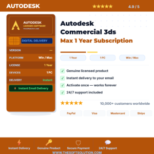 Buy Autodesk Commercial 3ds Max 1 Year Subscription – Genuine License | The Soft Solution