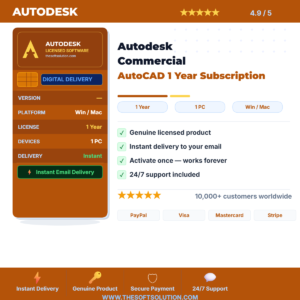 Buy Autodesk Commercial AutoCAD 1 Year Subscription – Genuine License | The Soft Solution