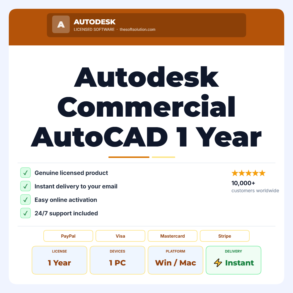 Buy Autodesk Commercial AutoCAD 1 Year Subscription – Genuine License | The Soft Solution
