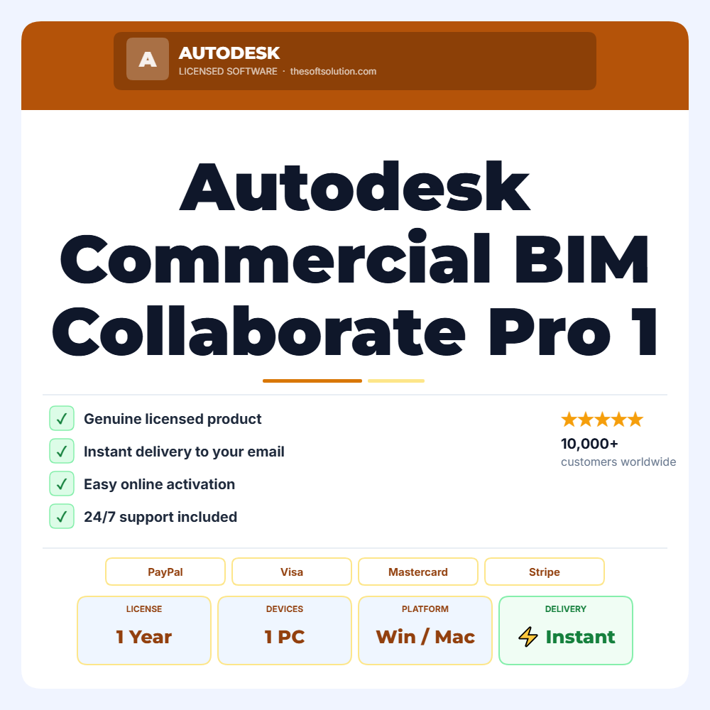 Buy Autodesk Commercial BIM Collaborate Pro 1 Month Subscription – Genuine License | The Soft Solution