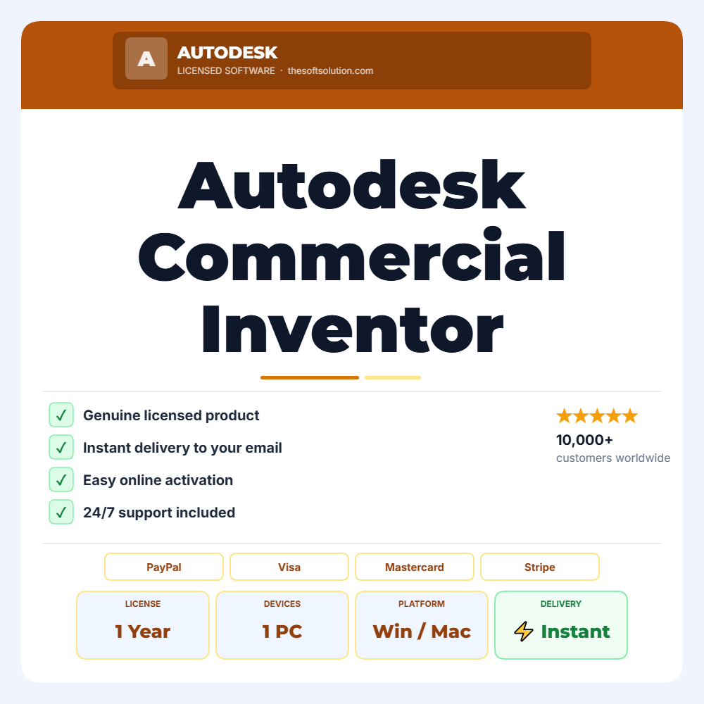 Buy Autodesk Commercial Inventor Professional 1 Month Subscription – Genuine License | The Soft Solution