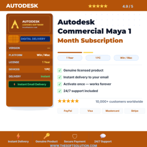 Buy Autodesk Commercial Maya 1 Month Subscription – Genuine License | The Soft Solution