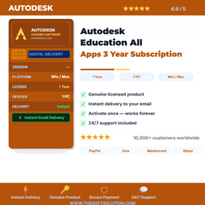 Buy Autodesk Education All Apps 3 Year Subscription – Genuine License | The Soft Solution
