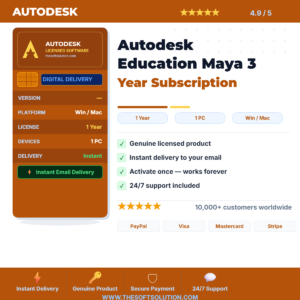 Buy Autodesk Education Maya 3 Year Subscription – Genuine License | The Soft Solution