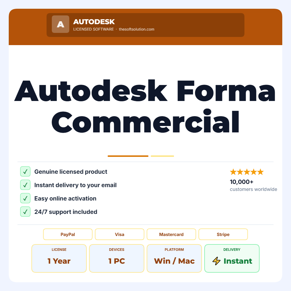 Buy Autodesk Forma Commercial – 1 Year Subscription – Genuine License | The Soft Solution