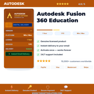 Buy Autodesk Fusion 360 Education – 1 Year Subscription – Genuine License | The Soft Solution