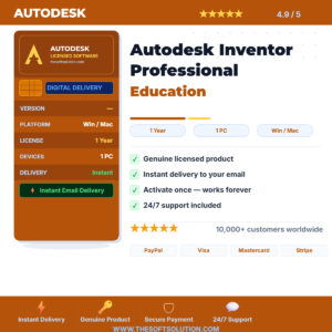 Buy Autodesk Inventor Professional Education – 1 Year Subscription – Genuine License | The Soft Solution