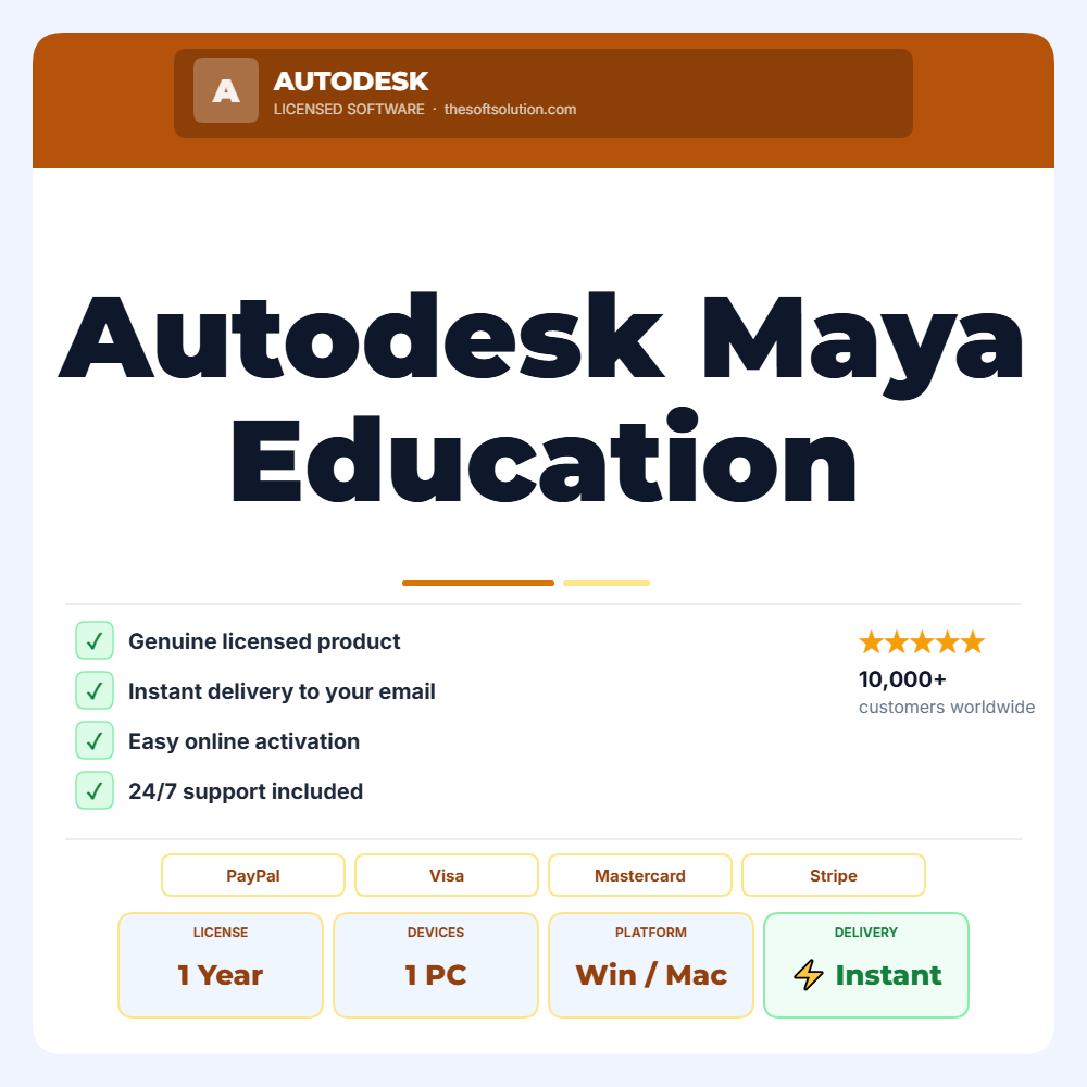 Buy Autodesk Maya Education – 1 Year Subscription – Genuine License | The Soft Solution