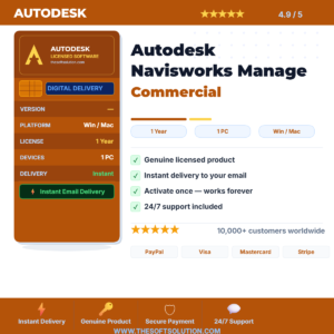 Buy Autodesk Navisworks Manage Commercial – 1 Year Subscription – Genuine License | The Soft Solution