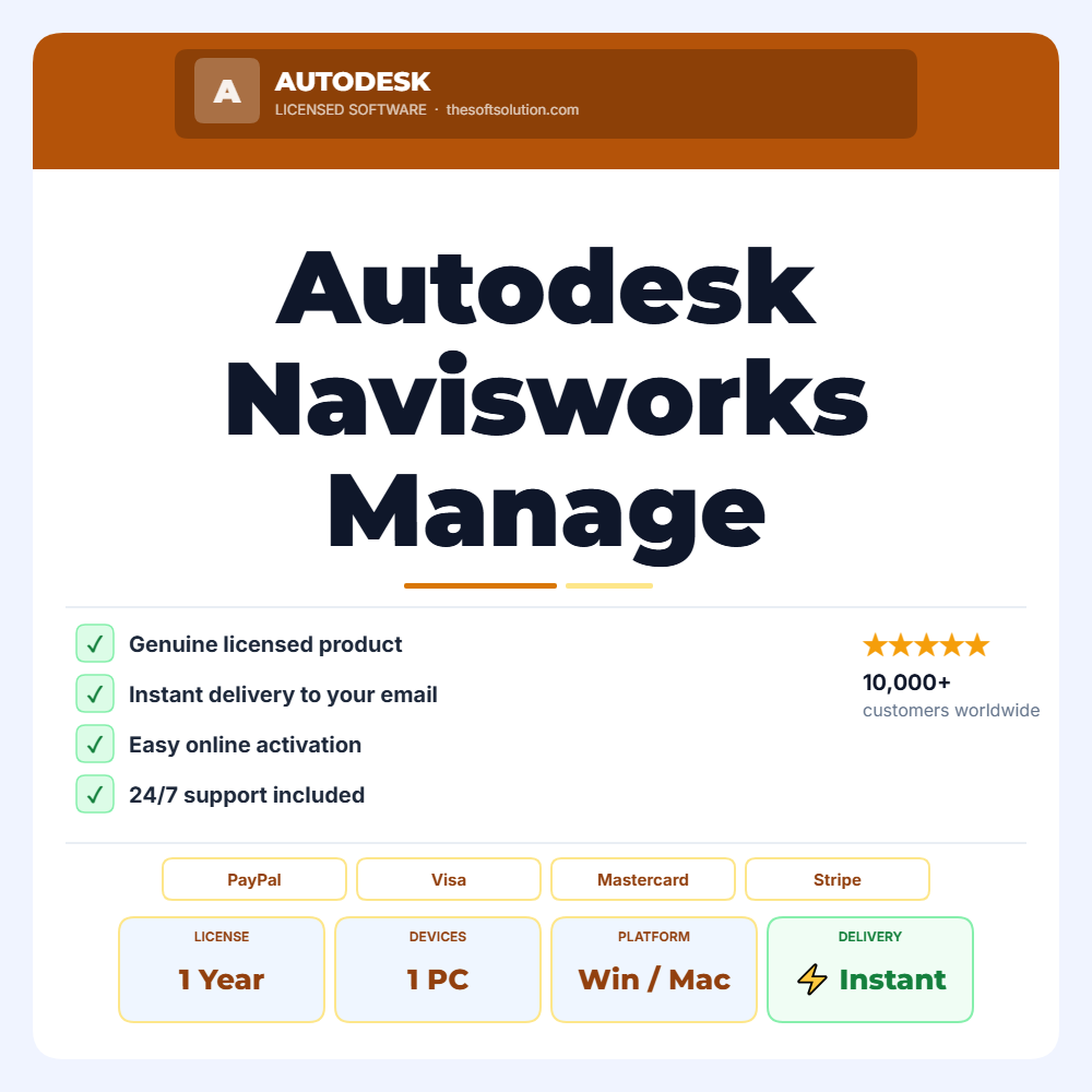 Buy Autodesk Navisworks Manage Education – 1 Year Subscription – Genuine License | The Soft Solution