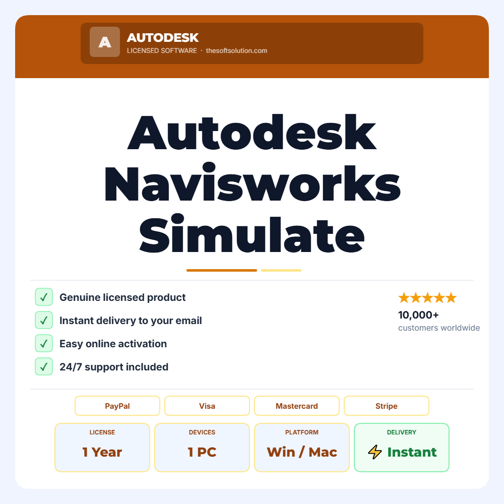 Buy Autodesk Navisworks Simulate Education – 1 Year Subscription – Genuine License | The Soft Solution