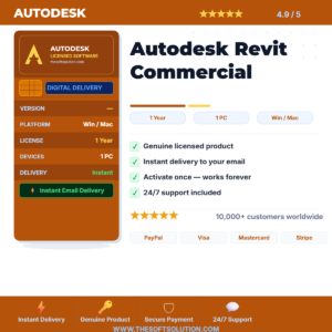 Buy Autodesk Revit Commercial – 1 Year Subscription – Genuine License | The Soft Solution