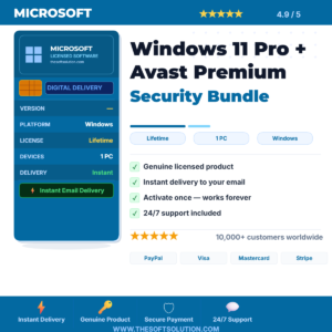 Buy Windows 11 Pro + Avast Premium Security Bundle – Genuine License | The Soft Solution