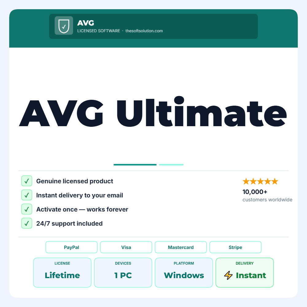 Buy AVG Ultimate Product Key – Genuine License | The Soft Solution