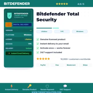 Buy Bitdefender Total Security – Genuine License | The Soft Solution
