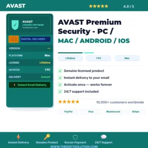 Buy AVAST Premium Security - PC / MAC / ANDROID / IOS – Genuine License | The Soft Solution