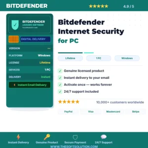Buy Bitdefender Internet Security for PC – Genuine License | The Soft Solution