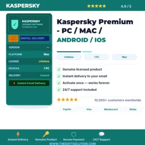 Buy Kaspersky Premium - PC / MAC / ANDROID / IOS – Genuine License Key – TheSoftSolution