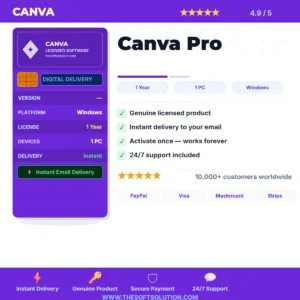 Buy Canva Pro – 1-Year Subscription | Premium Graphic Design Tool with Templates & Creative Assets – Genuine License | Th