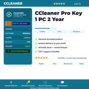 Buy CCleaner Pro Key 1 PC 2 Year – Genuine License | The Soft Solution
