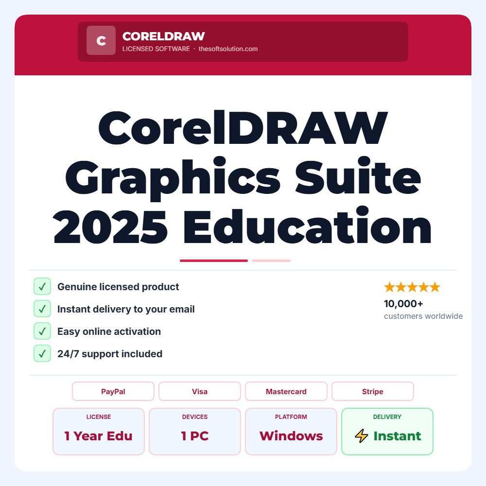 Buy CorelDRAW Graphics Suite 2025 Education Key Lifetime – Genuine License | The Soft Solution