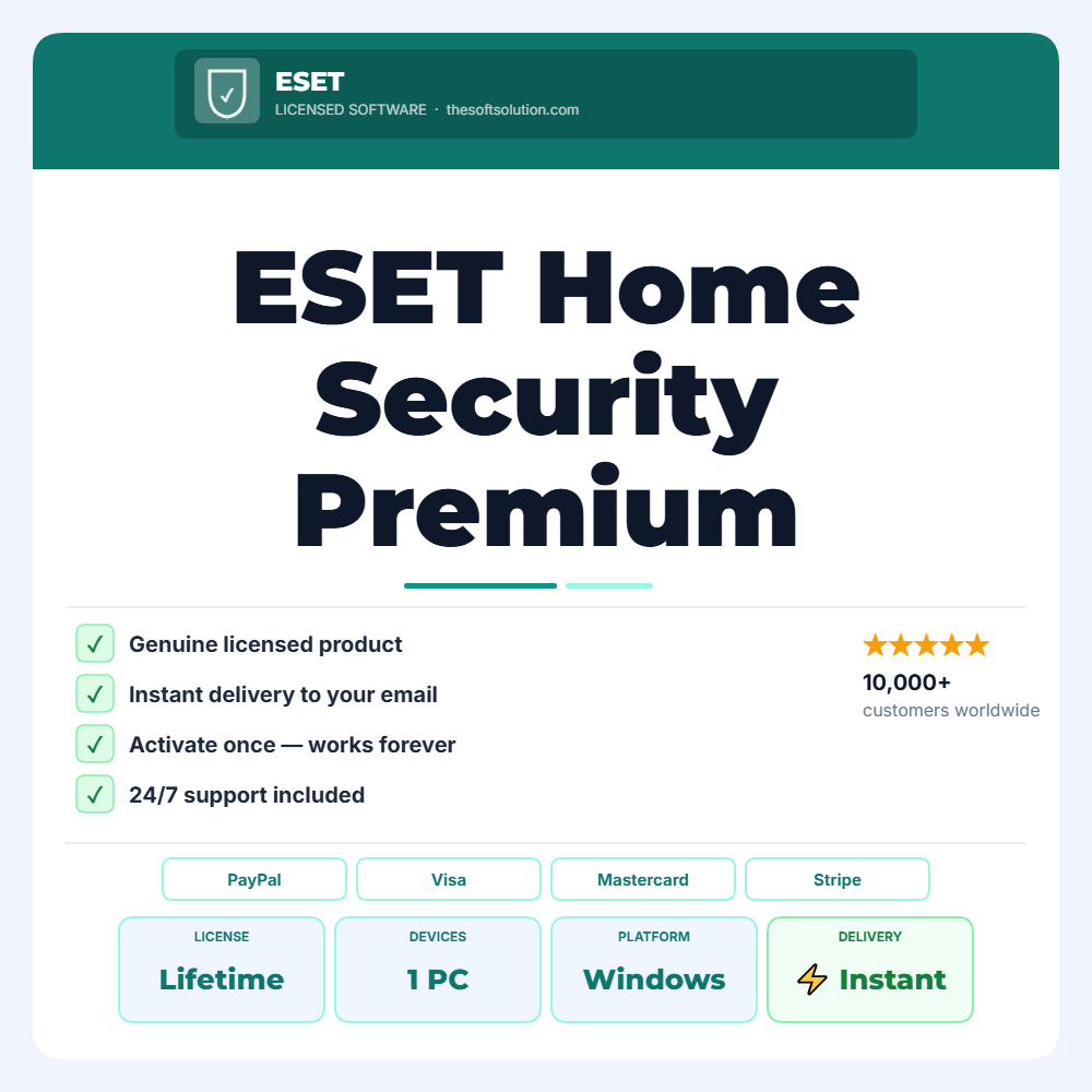 Buy ESET Home Security Premium – Genuine License | The Soft Solution