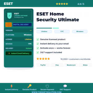 Buy ESET Home Security Ultimate – Genuine License | The Soft Solution