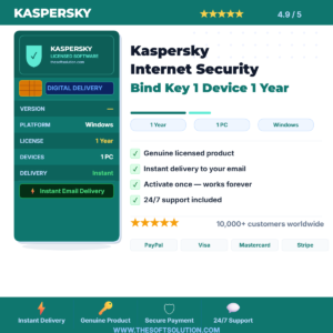 Buy Kaspersky Internet Security Bind Key 1 Device 1 Year – Genuine License | The Soft Solution