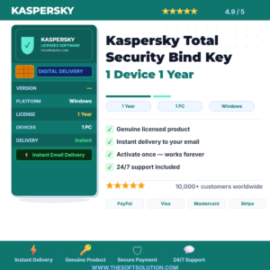 Buy Kaspersky Total Security – Genuine Bind Key – TheSoftSolution