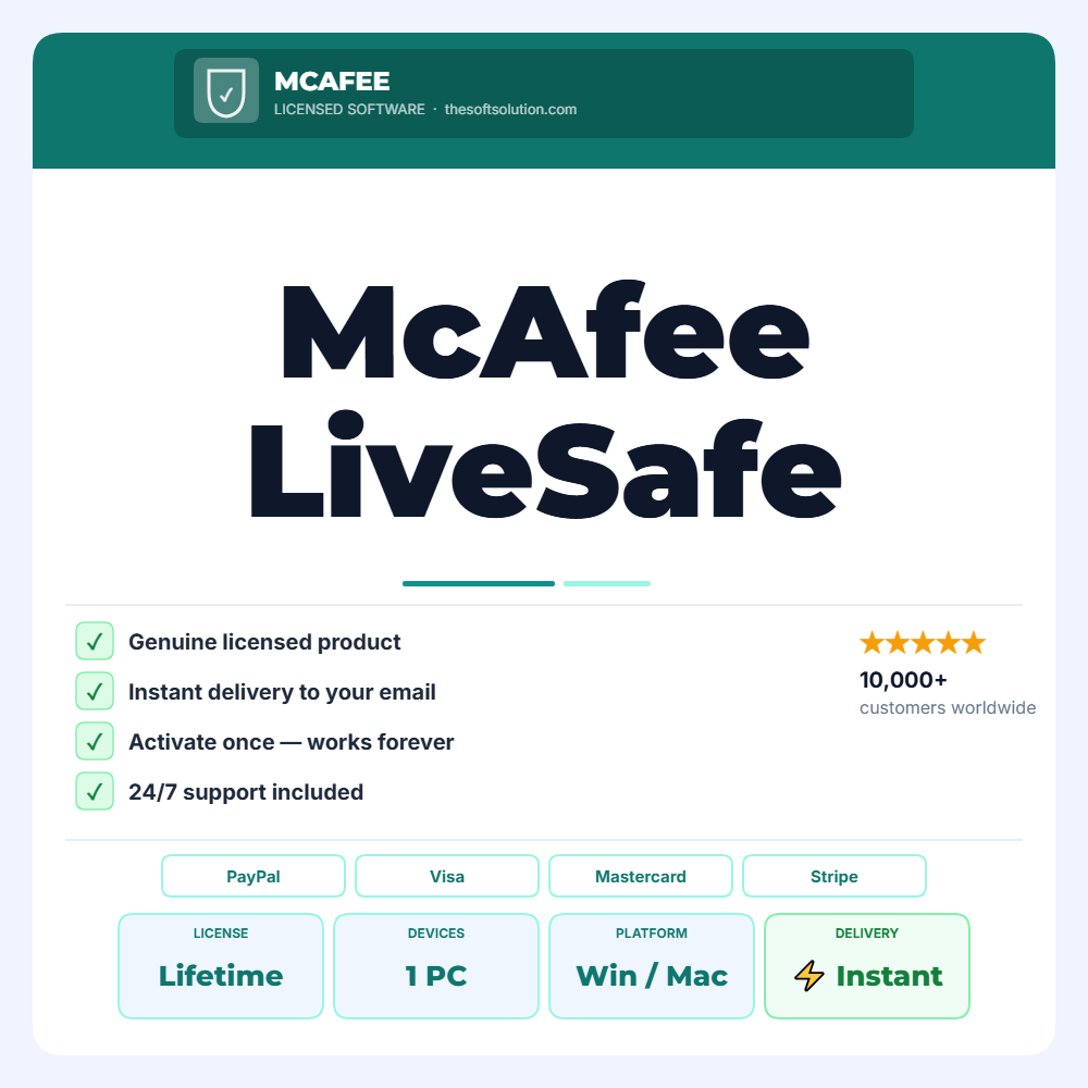 Buy McAfee LiveSafe | Windows