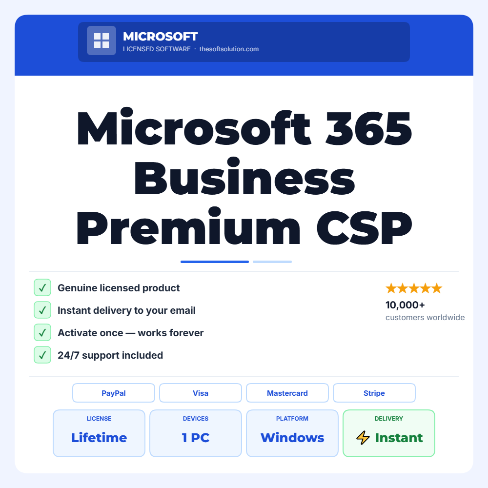 Buy Microsoft 365 Business Premium CSP – Genuine License | The Soft Solution