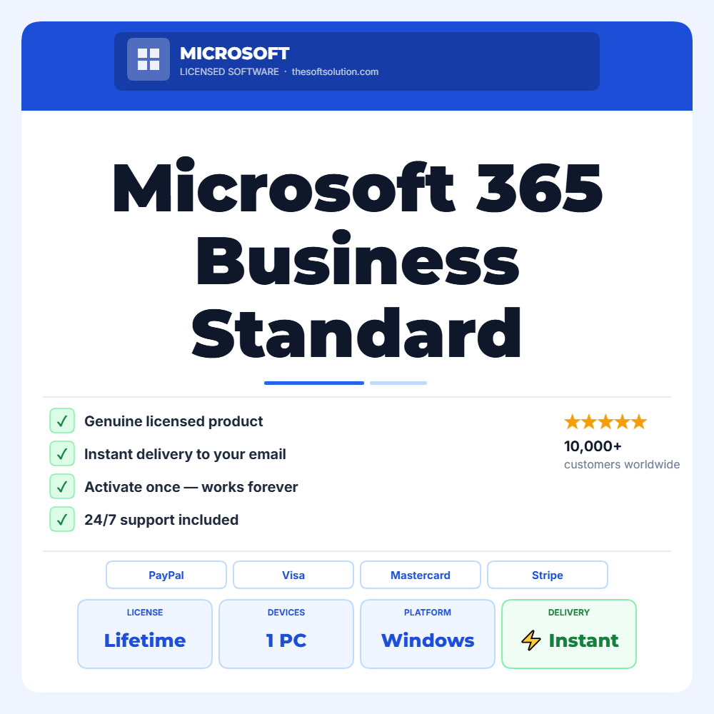 Buy Microsoft 365 Business Standard – Genuine License | The Soft Solution