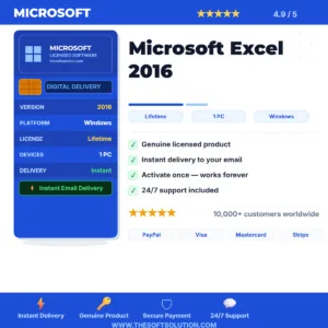 Buy Microsoft Excel 2016 – Genuine License | The Soft Solution