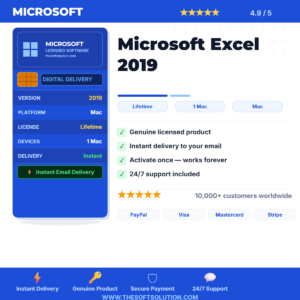 Buy Microsoft Excel 2019 Mac – Genuine License Key – TheSoftSolution