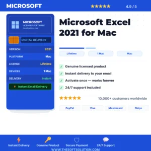 Buy Microsoft Excel 2021 for Mac – Genuine License Key – TheSoftSolution