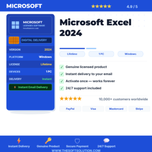 Buy Microsoft Excel 2024 – Windows – Genuine License | The Soft Solution