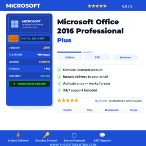 Buy Microsoft Office 2016 Professional Plus – Windows – Genuine License | The Soft Solution