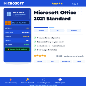 Buy Microsoft Office 2021 Standard – Windows – Genuine License | The Soft Solution