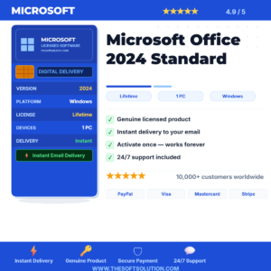 Buy Microsoft Office 2024 Standard – Windows – Genuine License | The Soft Solution